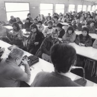 Presidio in fabbrica durante la lotta, dicembre 1983. Archivio fotografico Fiom-Cgil Bologna.