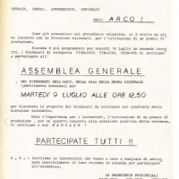 Volantino, 1968. Associazione “Paolo Pedrelli” - Archivio Storico della Camera del Lavoro di Bologna, Fondo Fiom-Cgil Bologna.