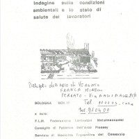 Frontespizio “Arco Plessey, indagine sulle condizioni ambientali e lo stato di salute dei lavoratori”, novembre 1977. Fondo Renata Bortolotti.