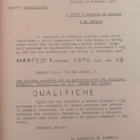 Volantino, 27 novembre 1970. Associazione “Paolo Pedrelli” - Archivio Storico della Camera del Lavoro di Bologna, Fondo Fiom-Cgil Bologna.