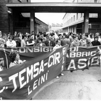 Manifestazione gruppo Cir davanti alla Sasib, 1979. Archivio privato Roberto Toninello.