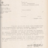 Accordo aziendale, 7 maggio 1974. Archivio Fiom-Cgil Bologna.