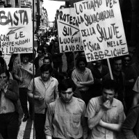 Corteo in via Indipendenza, 1971, Bologna. Archivio fotografico Fiom-Cgil Bologna.