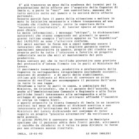 Comunicato, 18 gennaio 1993. Archivio Cgil Imola.