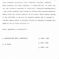 Accordo aziendale, 10 luglio 1968. Archivio Fiom-Cgil Bologna.