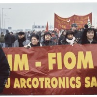 Manifestazione Fim-Fiom-Uilm, 17 gennaio 2008. Archivio fotografico interno Rsu Fiom-Cgil Arcotronics.