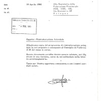 Comunicazione della direzione Curtisa al Consiglio di Fabbrica, 24 aprile 1980. Associazione “Paolo Pedrelli” - Archivio Storico della Camera del Lavoro di Bologna, Fondo Fiom-Cgil Bologna.
