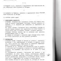 Accordo aziendale, 12 ottobre 1988. Archivio Fiom-Cgil Bologna.