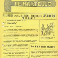 Frontespizio bollettino “Il martello”, 29 gennaio 1969. Associazione “Paolo Pedrelli” - Archivio Storico della Camera del Lavoro di Bologna, Fondo Fiom-Cgil Bologna.
