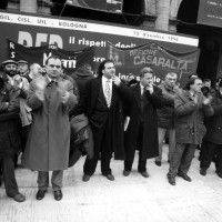 Manifestazione provinciale unitaria per l’occupazione, 13 dicembre 1996. Archivio fotografico Fiom-Cgil Bologna.