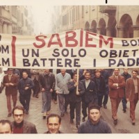 Sciopero provinciale Ccnl, 12 dicembre 1969. Archivio fotografico Fiom-Cgil Bologna.