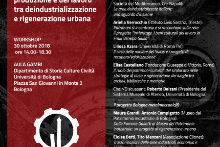 Workshop Ripensare i luoghi della produzione e del lavoro tra deindustrializzazione e rigeneralzione urbana