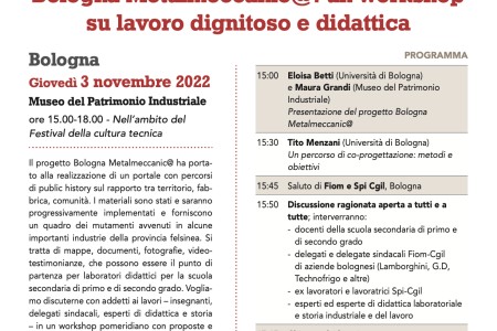 Bologna Metalmeccanic@: un workshop su lavoro dignitoso e didattica